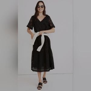 Madewell Eyelet-Mix Midi Dress
